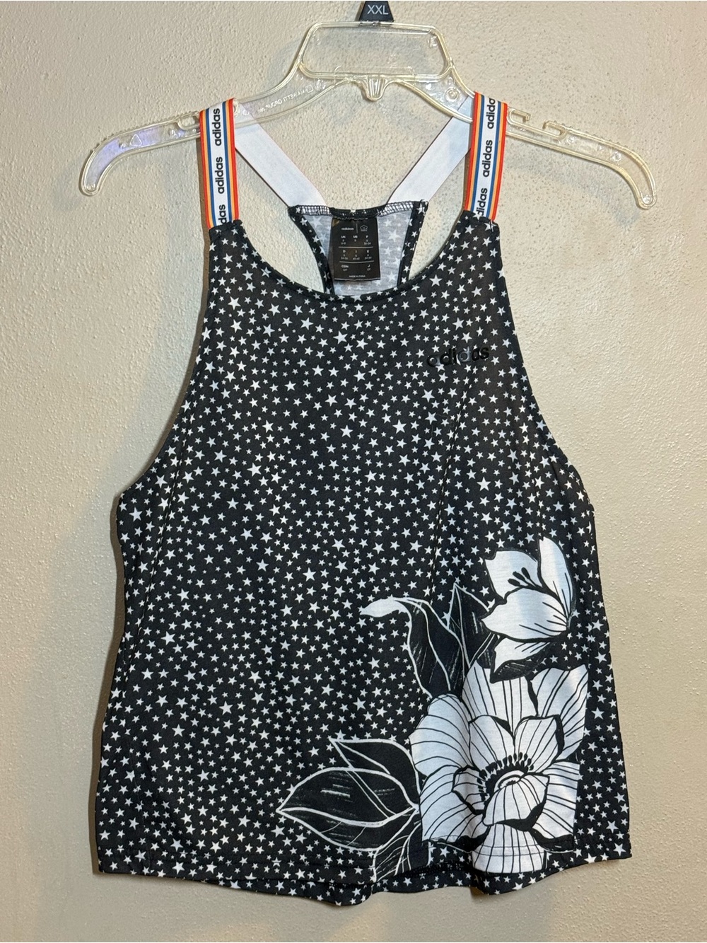 Adidas Women’s x Farm Rio Racerback Black Star & Floral Tank Top Sz Sm